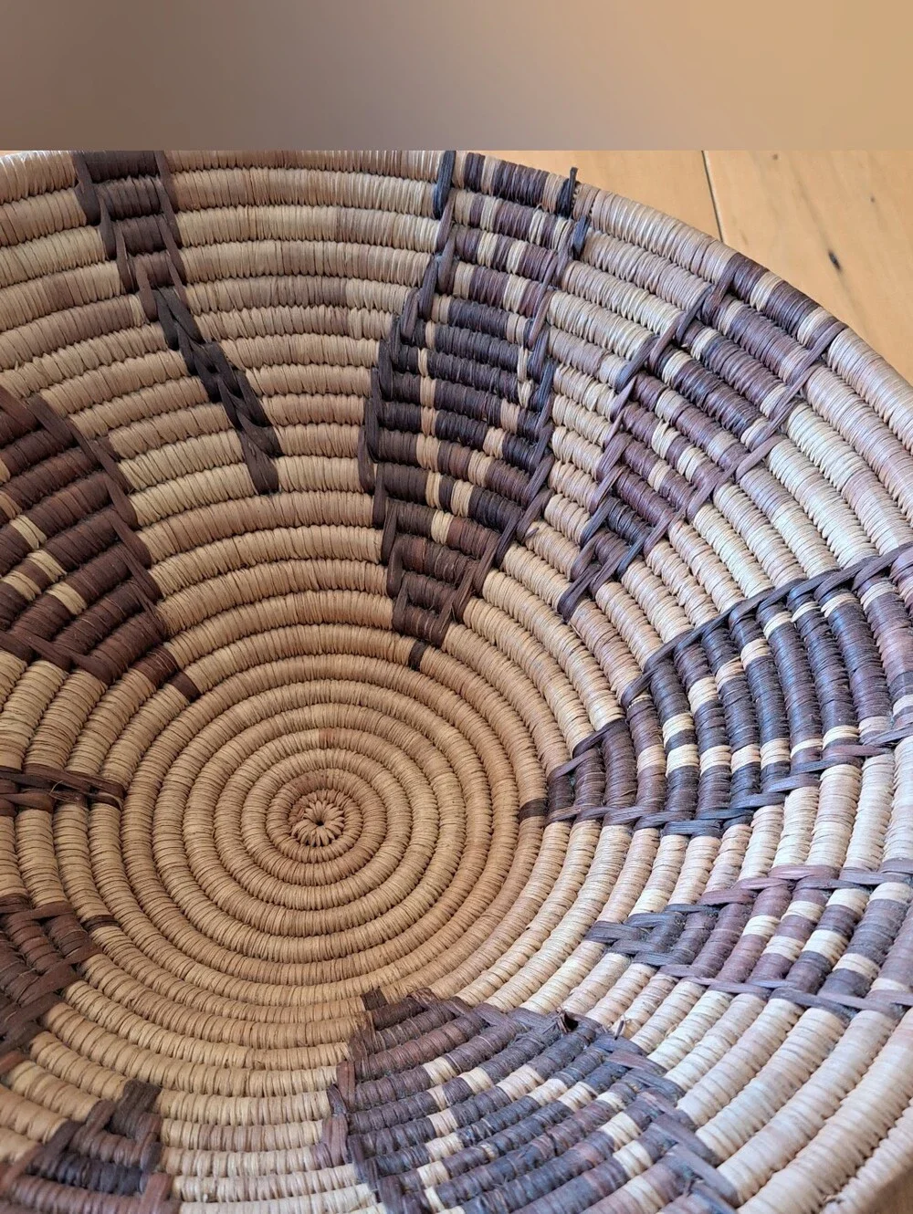 AFRICAN COIL BASKET BOWL WOVEN 12.25